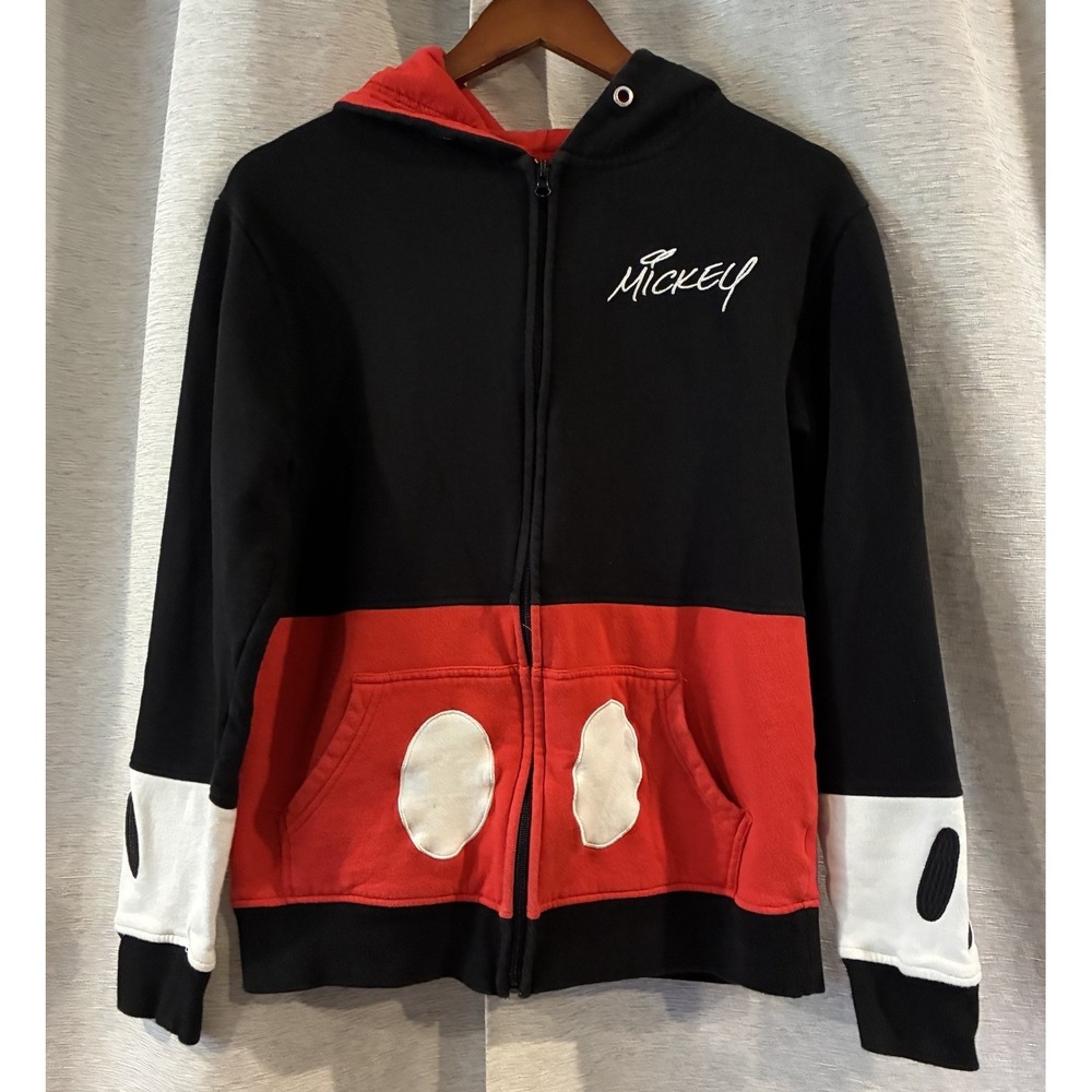 Disney Parks Mickey Mouse Sweatshirt Womens Sz S Black Long Sleeve Hoodie Ears